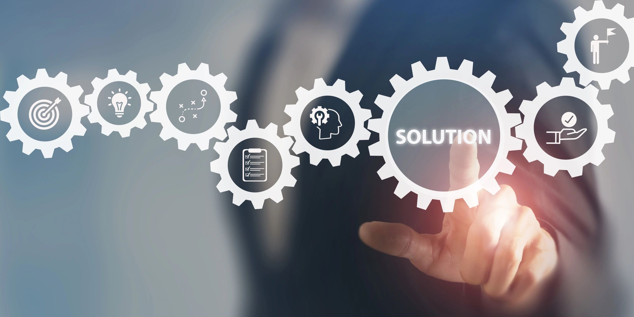 Business solution concept. Business strategies, tools for utilizing